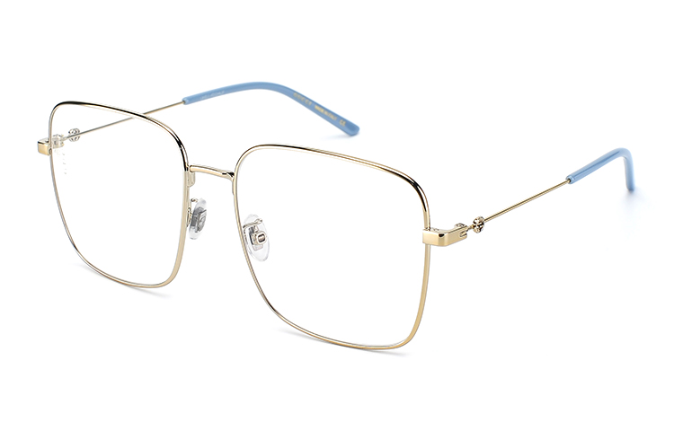 (Women) GUCCI Gold Square Alloy Optical Eyeglass Frame GG0445O-002