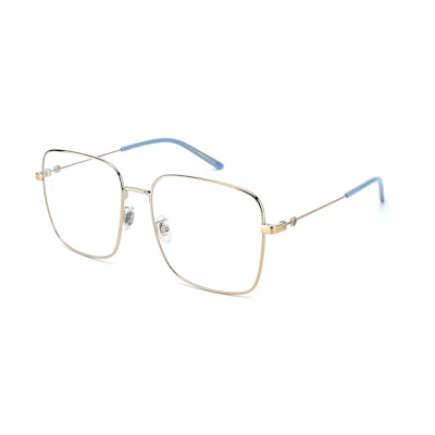 (Women) GUCCI Gold Square Alloy Optical Eyeglass Frame GG0445O-002