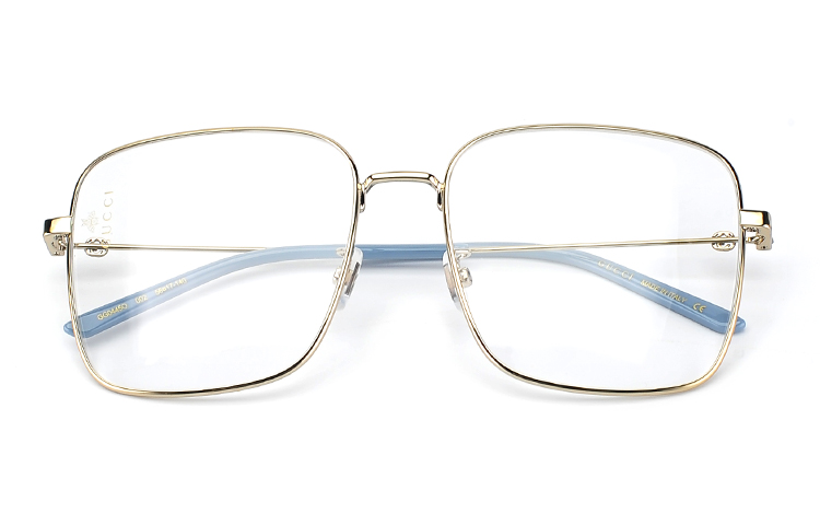 (Women) GUCCI Gold Square Alloy Optical Eyeglass Frame GG0445O-002 圖 6