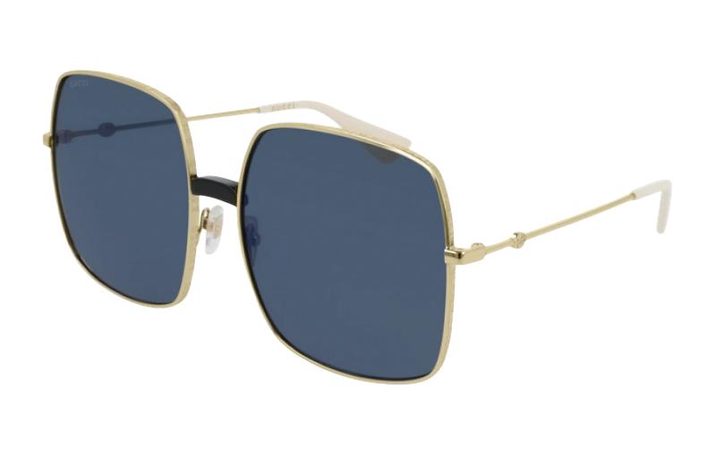 (Women) GUCCI Gold Square Sunglasses for Women - Solid Color Design GG0414SMETAL001 圖 2