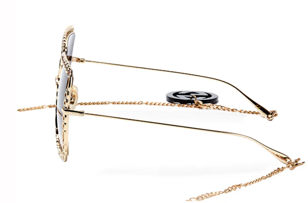 (W) 구찌 그래디언트 그레이 여성용 스퀘어 메탈 선글라스 - 체인 링크 시리즈 GG1033S-002 Shop (W) 구찌 그래디언트 그레이 여성용 스퀘어 메탈 선글라스 - 체인 링크 시리즈 GG1033S-002