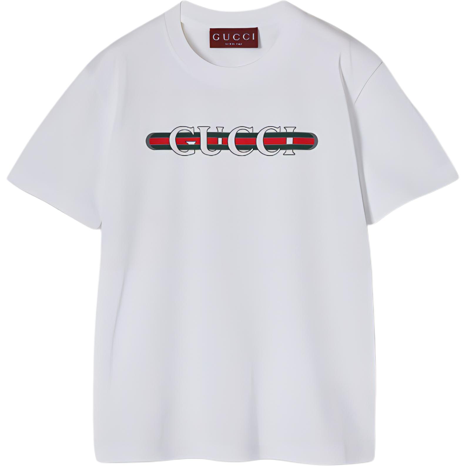 (Women) Gucci Graphic Print Short Sleeve Crewneck T-Shirt Women White 787299-XJGNW-9074