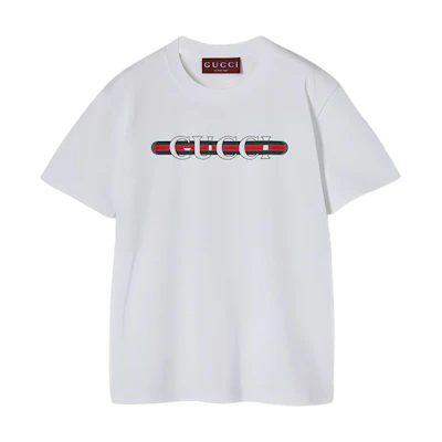 (Women) Gucci Graphic Print Short Sleeve Crewneck T-Shirt Women White 787299-XJGNW-9074