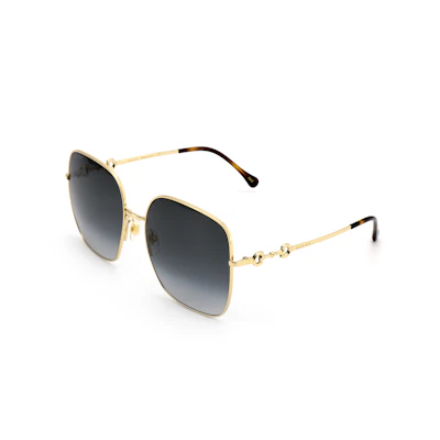(Women) GUCCI Gray Rectangular Horsebit Sunglasses with Prescription Option GG0879S-001