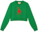 Buy (W) Gucci Sweater Pendek Hijau dengan Bordir Logo 776912-XJGDU-3229