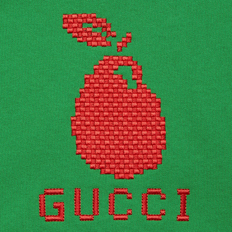 Details for (W) Gucci Sweater Pendek Hijau dengan Bordir Logo 776912-XJGDU-3229