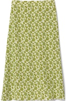(Women) Gucci Green Floral Mid-Length Casual Skirt 779390-ZAP5V-3616 (Women) Gucci Green Floral Mid-Length Casual Skirt 779390-ZAP5V-3616