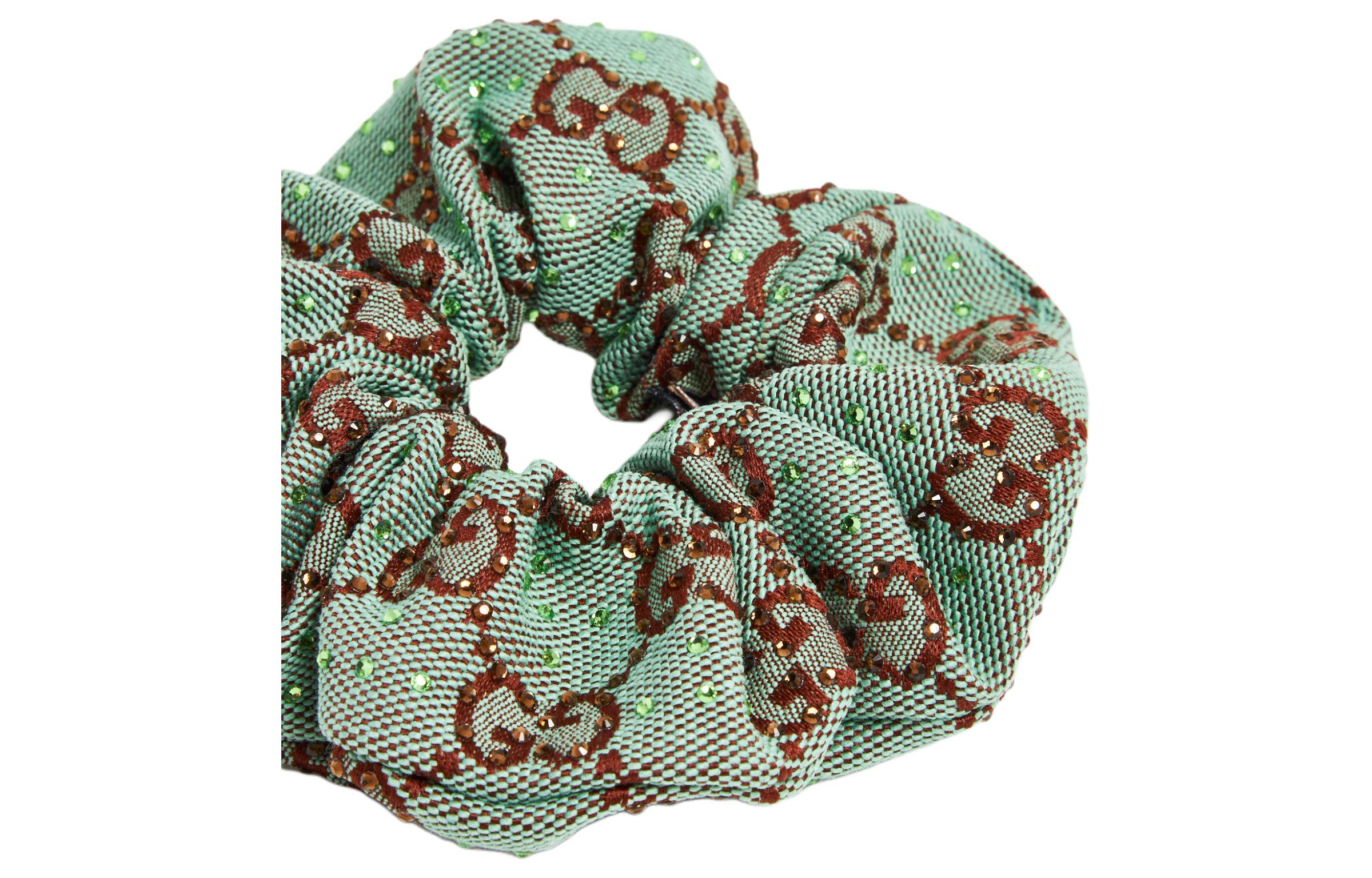 Shop (Women) GUCCI Green Letter Print Hair Tie for Women. 7814153GAM94874