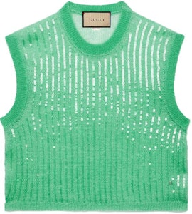 (W) Gucci Baju Knit Tanpa Lengan Hijau 764577-XKDMO-3971 Buy (W) Gucci Baju Knit Tanpa Lengan Hijau 764577-XKDMO-3971