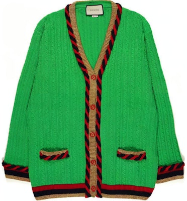 (W) Gucci Cardigan Rajut Wol Garis Hijau 526698-X9W62-3863 Buy (W) Gucci Cardigan Rajut Wol Garis Hijau 526698-X9W62-3863