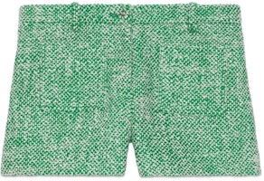 (Women) Gucci Green Tweed Zip Pocket Straight-Leg Shorts 776434-ZAOOQ-3027 (Women) Gucci Green Tweed Zip Pocket Straight-Leg Shorts 776434-ZAOOQ-3027