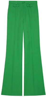 (W) グッチ グリーン ウール ワイドレッグ フレアパンツ 643346-ZAFU9-3041 Buy (W) グッチ グリーン ウール ワイドレッグ フレアパンツ 643346-ZAFU9-3041