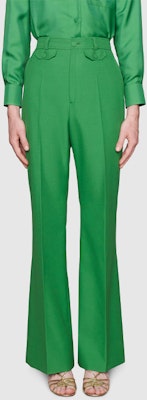 (W) グッチ グリーン ウール ワイドレッグ フレアパンツ 643346-ZAFU9-3041 Lookbook (W) グッチ グリーン ウール ワイドレッグ フレアパンツ 643346-ZAFU9-3041