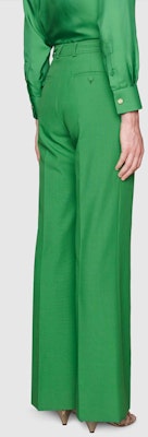 (W) グッチ グリーン ウール ワイドレッグ フレアパンツ 643346-ZAFU9-3041 Shop (W) グッチ グリーン ウール ワイドレッグ フレアパンツ 643346-ZAFU9-3041