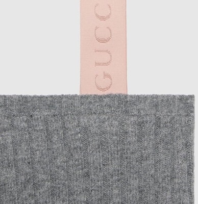 (W) GUCCI 女士灰色针织Logo印花罗纹短款背心. 773025-XKDUL-1160 Details for (W) GUCCI 女士灰色针织Logo印花罗纹短款背心. 773025-XKDUL-1160