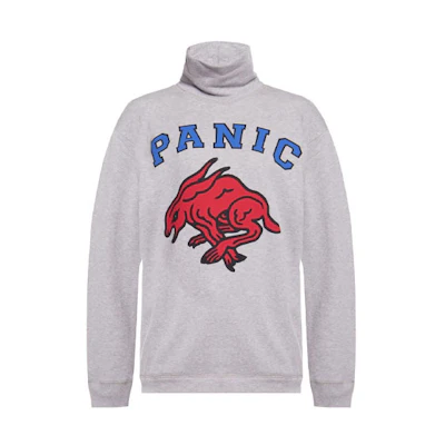 (Women) Gucci Grey Logo Print High Neck Sweatshirt 598875-XJBX5-1230