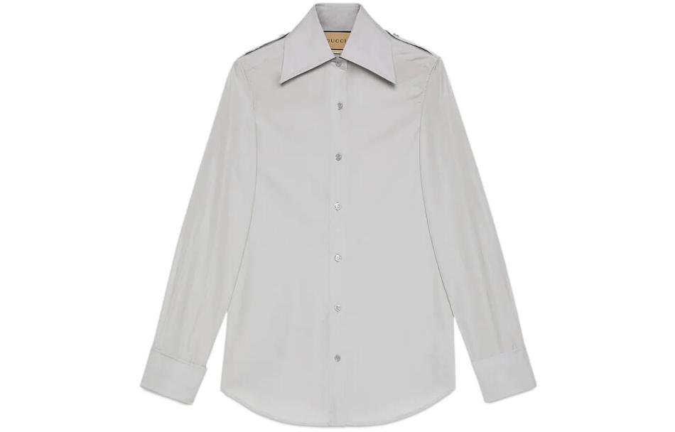 (Women) Gucci Grey Solid Single-Breasted Long Sleeve Sun-Protective Shirt 675614-Z3599-1239