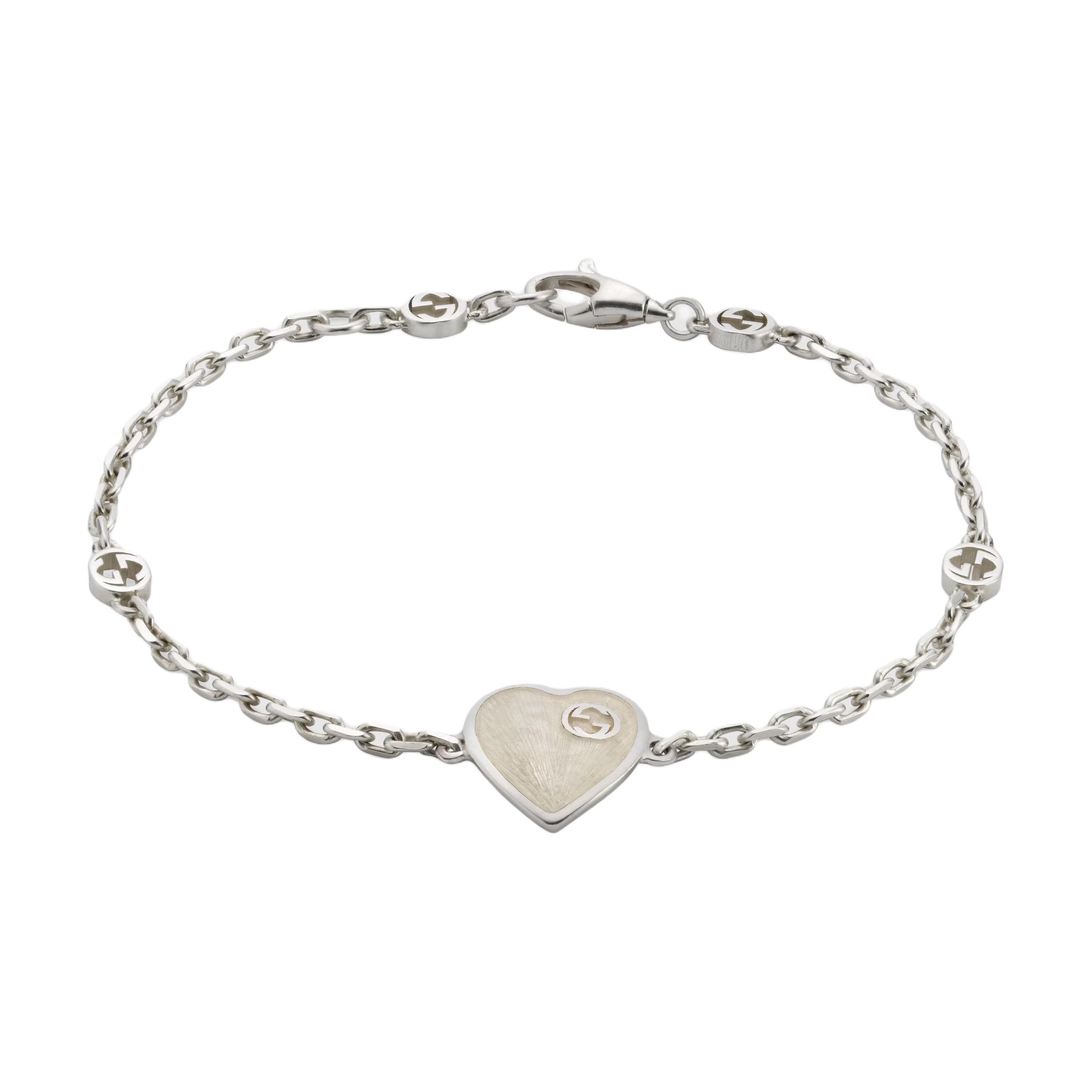 Buy (Women) GUCCI Heart Charm 925 Silver Bracelet for Women - Silver. 645546J84101184