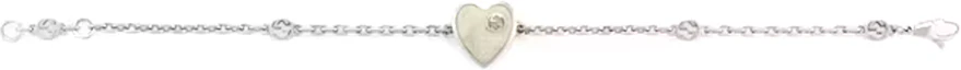 Lookbook (Women) GUCCI Heart Charm 925 Silver Bracelet for Women - Silver. 645546J84101184