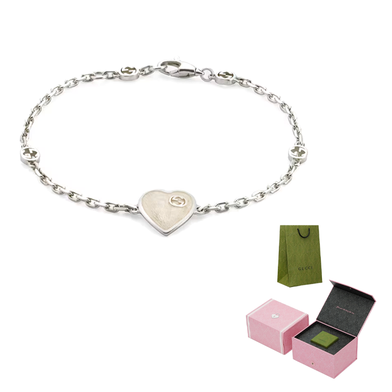 Purchase (Women) GUCCI Heart Charm 925 Silver Bracelet for Women - Silver. 645546J84101184