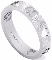(Women) GUCCI Heart Cutout Geometric Design 18K White Gold Ring Silver . 729458J8502 (Women) GUCCI Heart Cutout Geometric Design 18K White Gold Ring Silver . 729458J8502