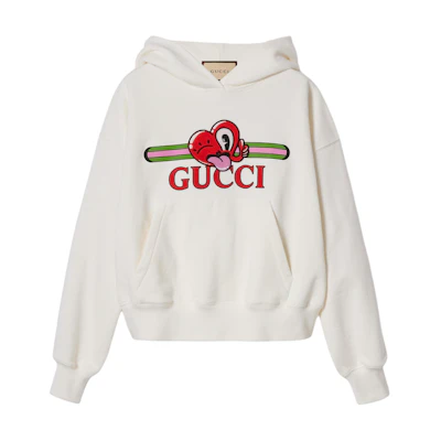(Women) Gucci Heart Pattern Hoodie SS24 Off-White 768122-XJGHG-9088