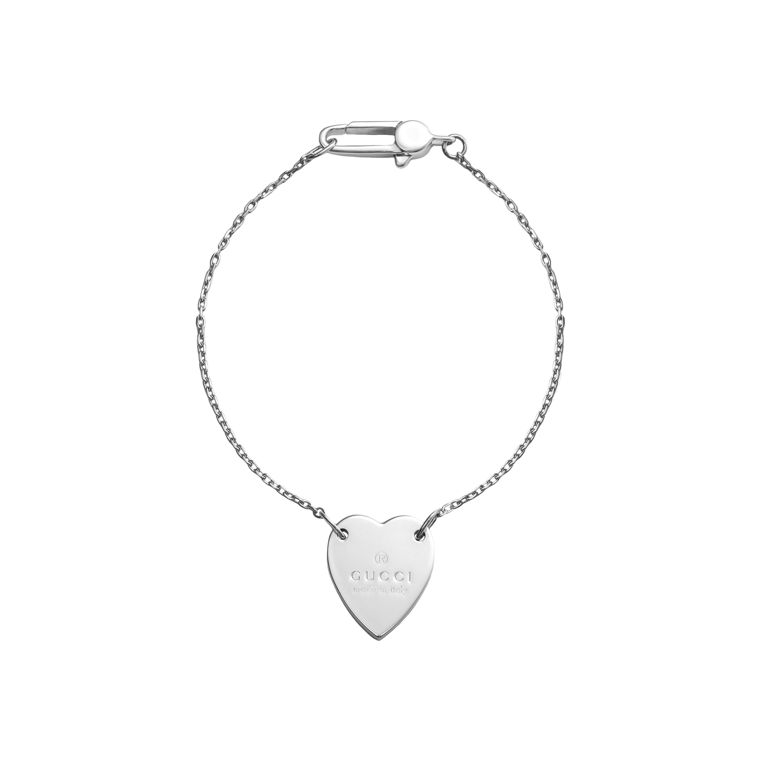 (Women) GUCCI Heart Pendant 925 Silver Bracelet for Women - Silver 223513-J8400-8106