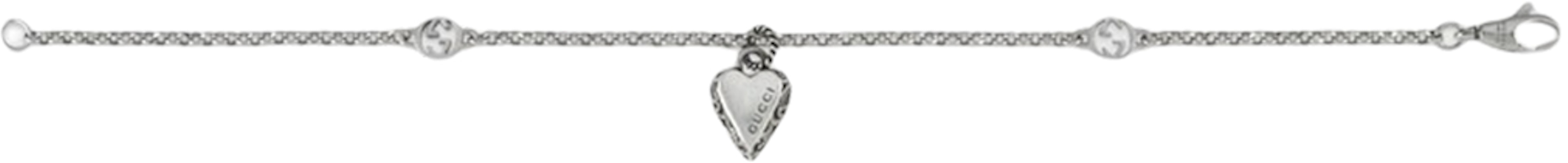 (W) GUCCI 愛心吊墜 925純銀手鍊 銀色 女士珠寶 678905-J89B0-9515 Lookbook (W) GUCCI 愛心吊墜 925純銀手鍊 銀色 女士珠寶 678905-J89B0-9515