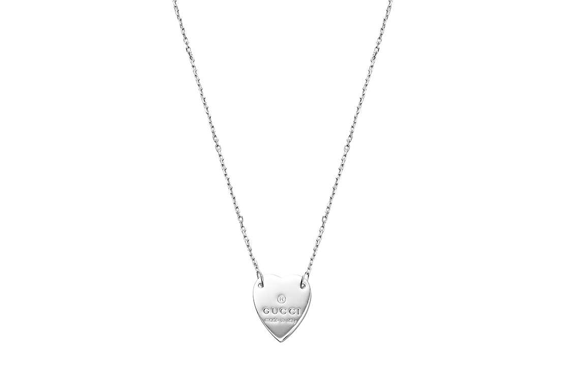 (Women) Gucci Heart Pendant 925 Silver Collarbone Necklace for Women Silver YBB223512001 圖 3