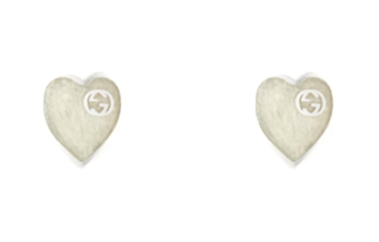 (Women) GUCCI Heart Shaped Sterling Silver Earrings for Women - Silver. 645547J84101184