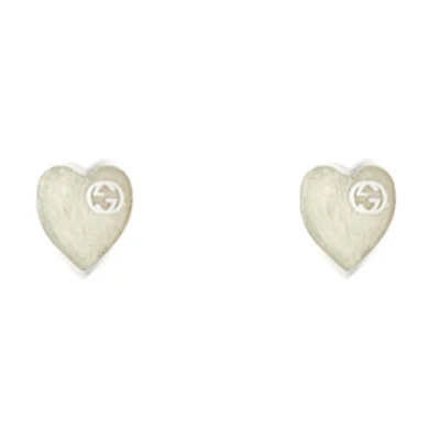 (Women) GUCCI Heart Shaped Sterling Silver Earrings for Women - Silver. 645547J84101184