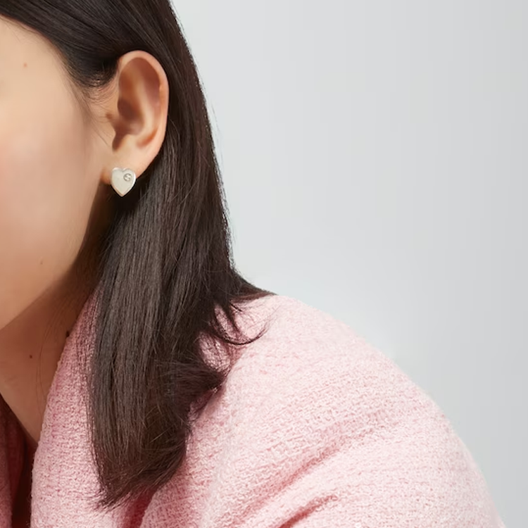 (Women) GUCCI Heart Shaped Sterling Silver Earrings for Women - Silver. 645547J84101184 圖 4