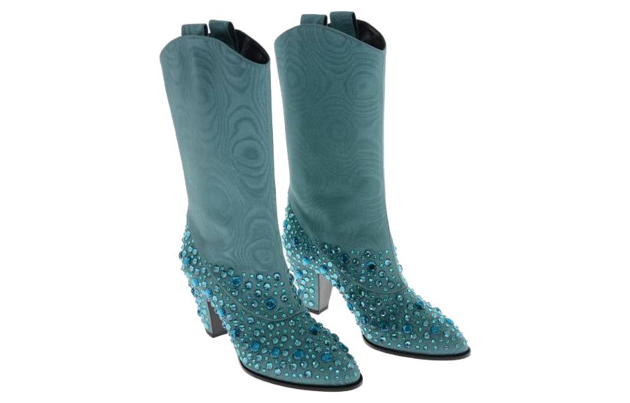 Lookbook (W) 구찌 블루 하이탑 부츠 (Gucci Blue High-top Boots) 631268-9W800-3720