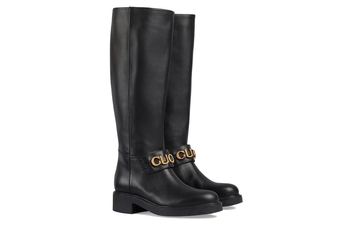 Lookbook (W) Gucci High-Top Stiefel ''Fashion Comfort Schwarz'' 752517-17K00-1000