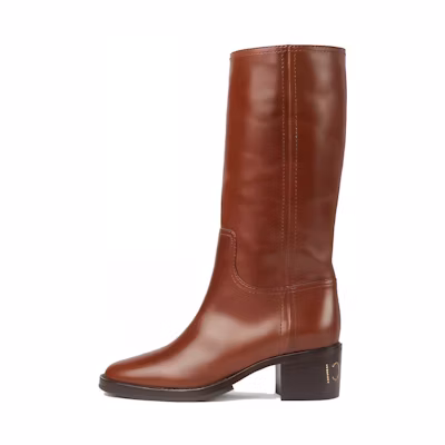 (W) Gucci High-Top Boot 'Fashion Thick Heel Temperament Brown Black'