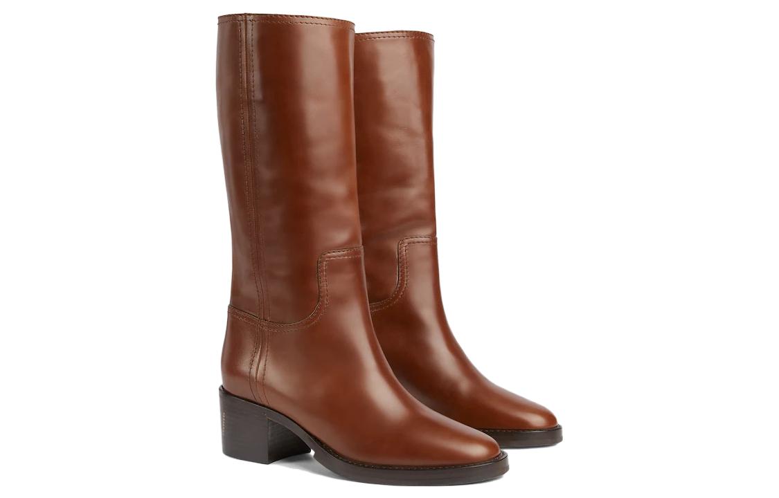 Order (W) Bota Alta Gucci 'Tacon Grueso Moda Marrón Negro' 758290-AACGW-2103