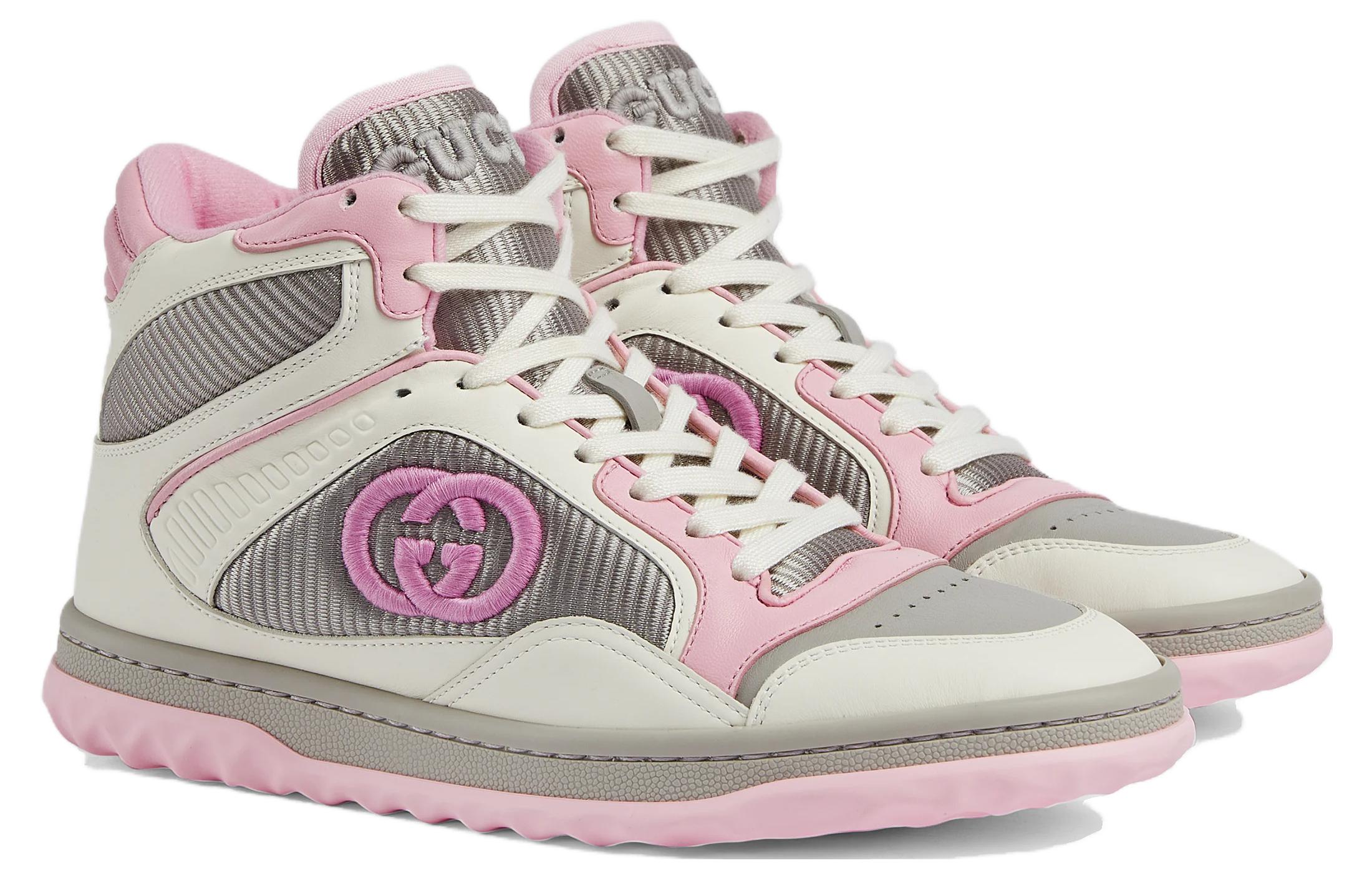 Order GUCCI古馳 皮革 圓頭繫帶 高筒 生活休閒鞋 女款 粉色