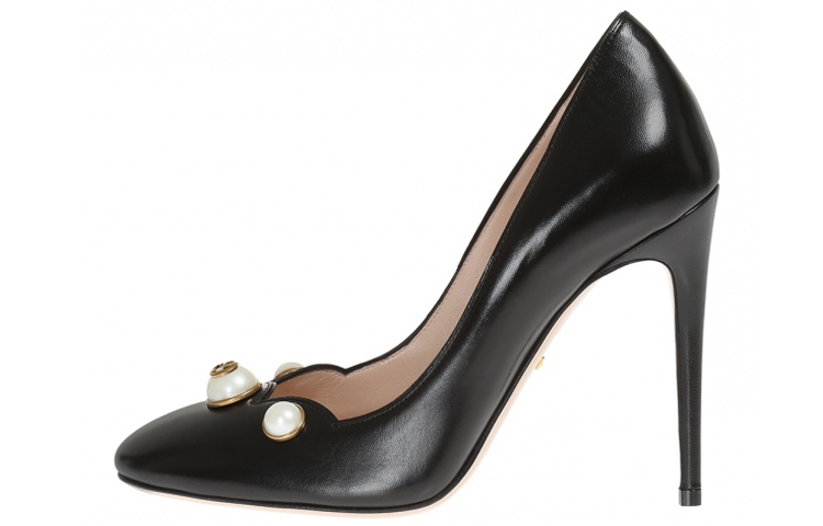 (Women) Gucci High Heel 'Black Glass Pearl' 435418-C9D00-1000