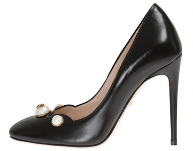 (W) 구찌 블랙 글래스 펄 하이힐 (Gucci Black Glass Pearl High Heels) 435418-C9D00-1000 Buy (W) 구찌 블랙 글래스 펄 하이힐 (Gucci Black Glass Pearl High Heels) 435418-C9D00-1000