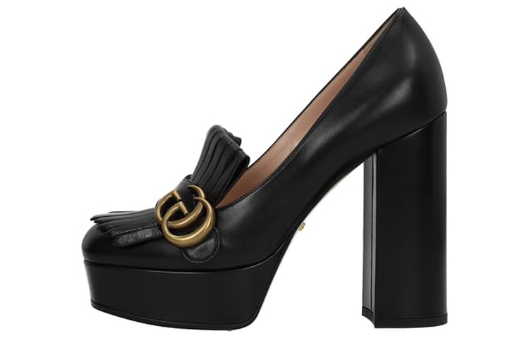 (Women) Gucci High Heel 'Black Leather' 573019-C9D00-1000