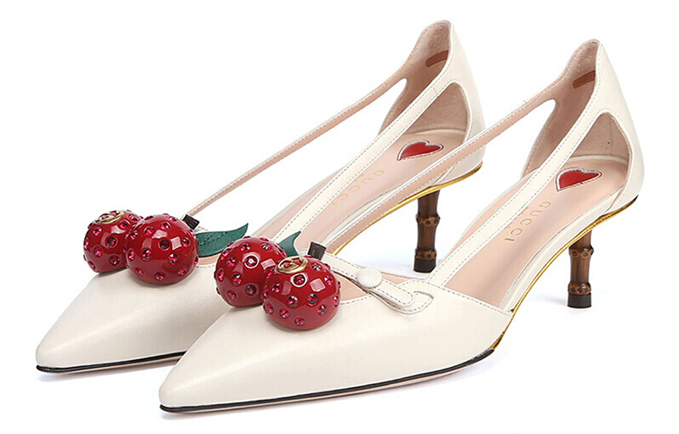 Order (W) Gucci High Heel 'Cherry Embellishment' Tumit Tinggi Hiasan Ceri 452766-C9DN0-9072