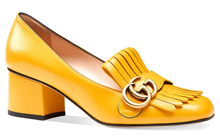 Order (W) Gucci Tacones Altos 'Cuero Amarillo de Moda' 408208-C9D00-7223