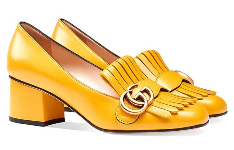Lookbook (W) Gucci Tacones Altos 'Cuero Amarillo de Moda' 408208-C9D00-7223