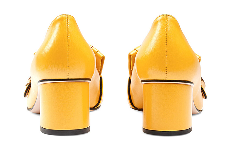 Purchase (W) Gucci Tacones Altos 'Cuero Amarillo de Moda' 408208-C9D00-7223