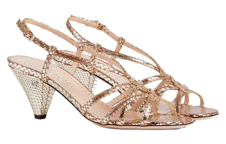 Order (W) Gucci 高跟鞋 '浅金蟒蛇纹' 648696-18L00-8051