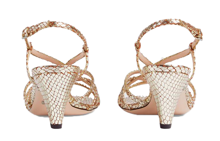 Shop (W) Gucci 高跟鞋 '浅金蟒蛇纹' 648696-18L00-8051