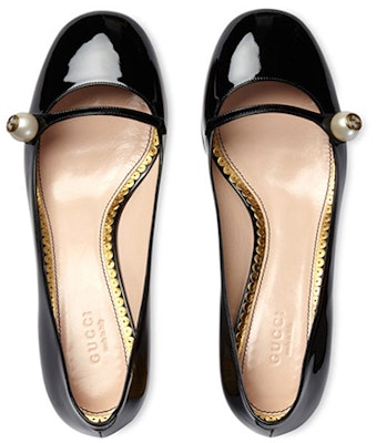 GUCCI 古馳 女款黑色珍珠高跟鞋 Shop GUCCI 古馳 女款黑色珍珠高跟鞋
