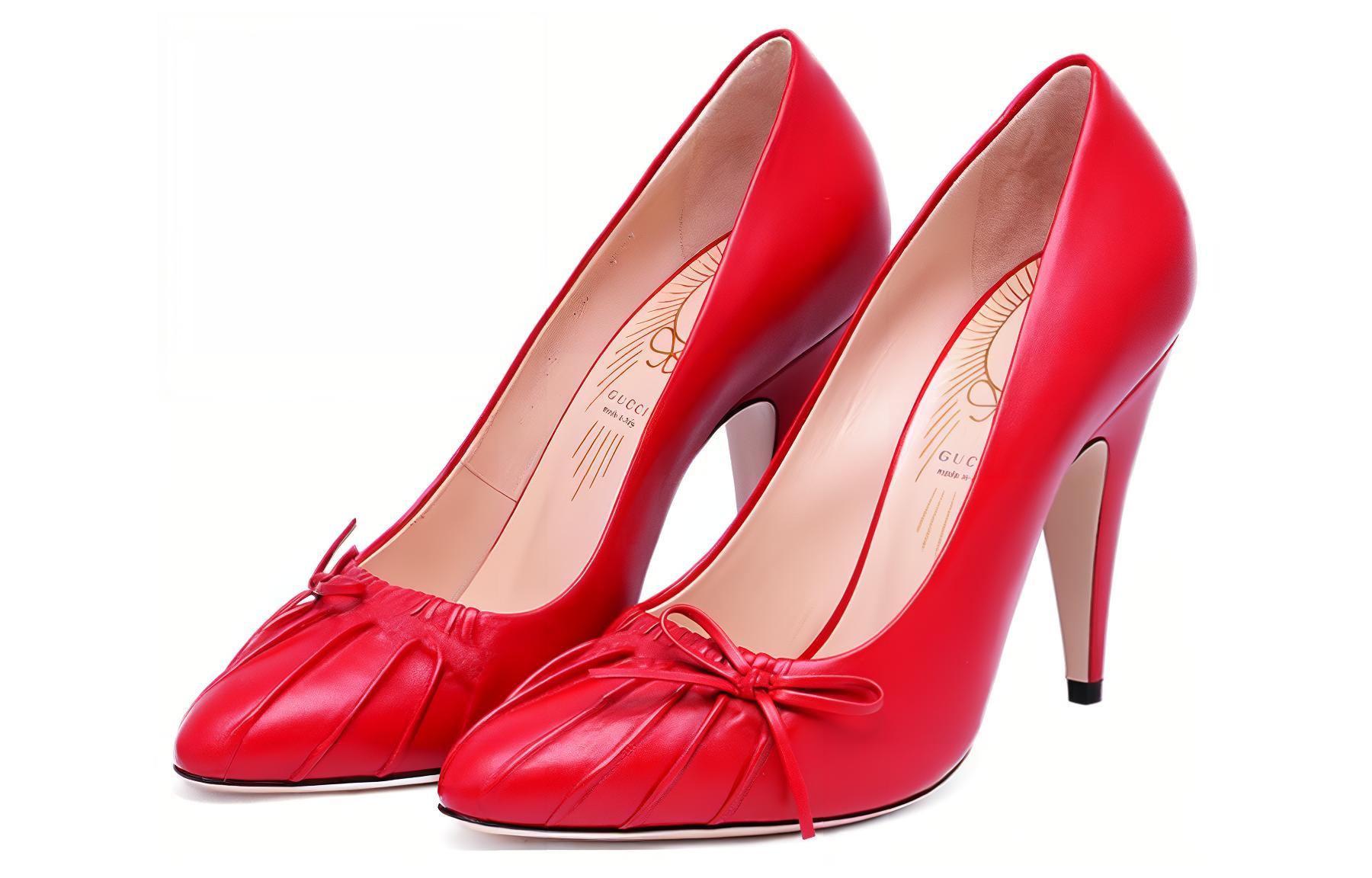 Lookbook GUCCI 古馳 小蝴蝶結高跟鞋 女款 紅色