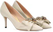 Order (W) Gucci Tumit Tinggi 'White Bow' 496641-BKO00-9526