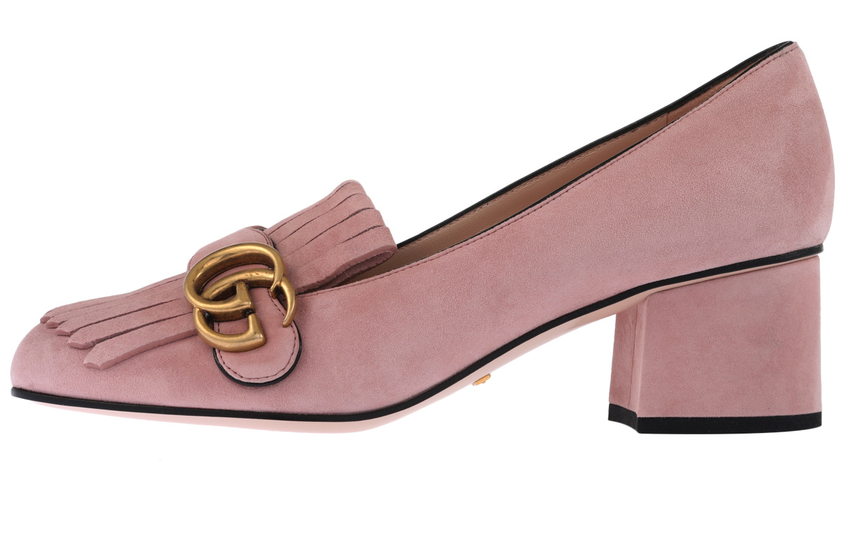 (Women) Gucci High Heel Loafer 'Pink Suede Tassel' 408208-C2000-5727